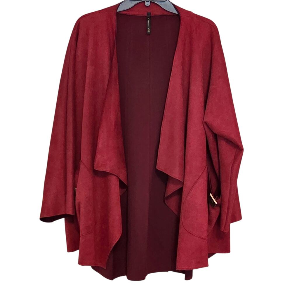 IC by CONNIE K Open Front Cardigan Jacket size XL, Square Botton Pockets